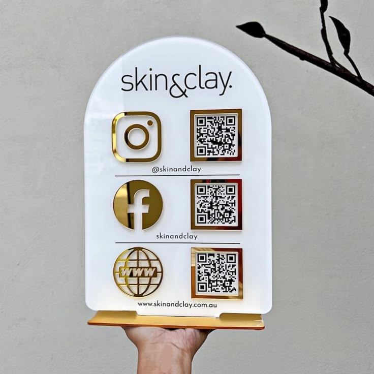 Premium Acrylic QR Standee Social Media Display Board