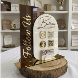 Follow Us QR Standee | Premium Acrylic Social Media QR Display Stand