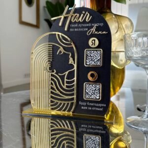 Premium Acrylic QR Standee with Logo | Custom Social Media QR Display Stand